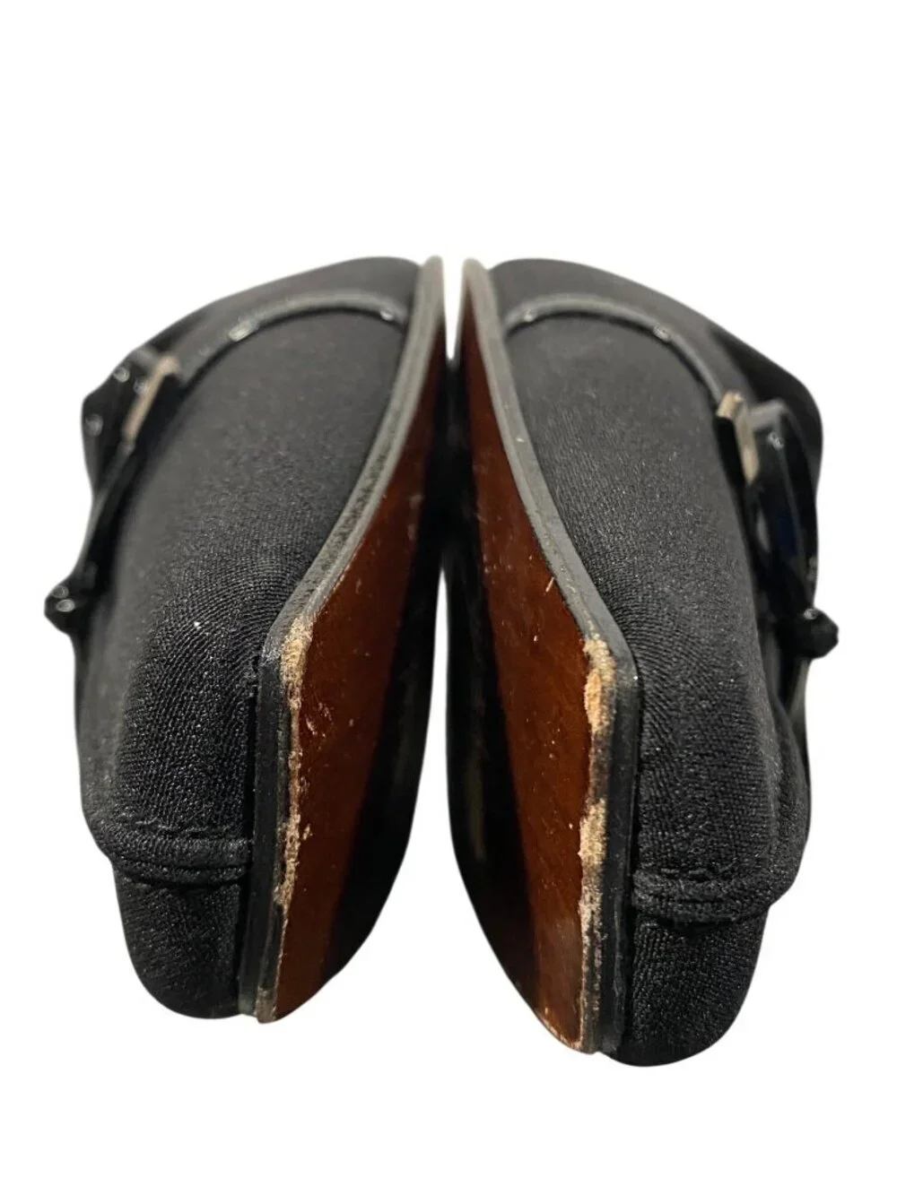 Stuart Weitzman vintage Black Square-Toe Kitten Heels With Bow Detail Size 7 AA